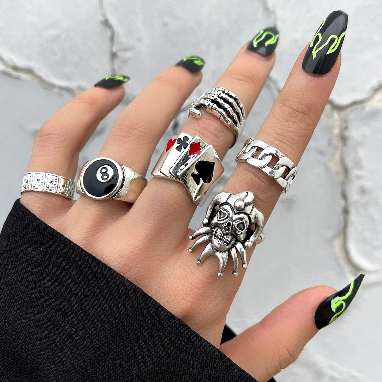 Gothic Punk Ring Set